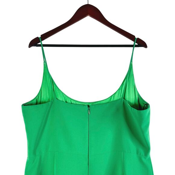 Christian Siriano Grass Green Midi Slip Dress Sleeveless Scoop Neck - Picture 8 of 12